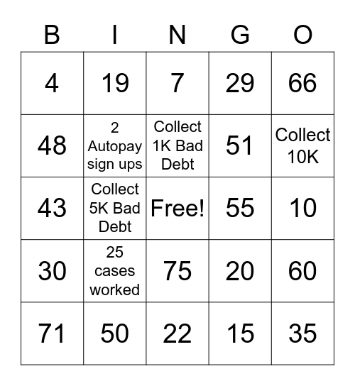 EARCOE Collections Bingo Card
