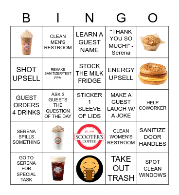 SCOOTER'S BINGO Card