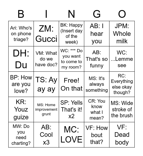 BINGO Card