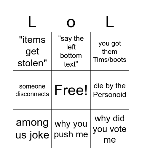 first class trouble Bingo Card