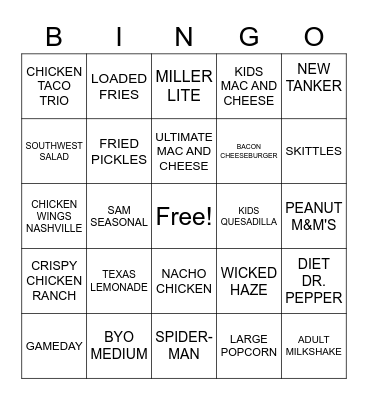 SERVER BINGO Card