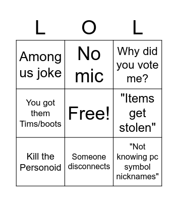 First class trouble Bingo Card