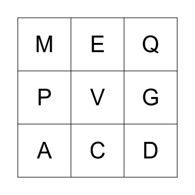 Alphabet Bingo Card