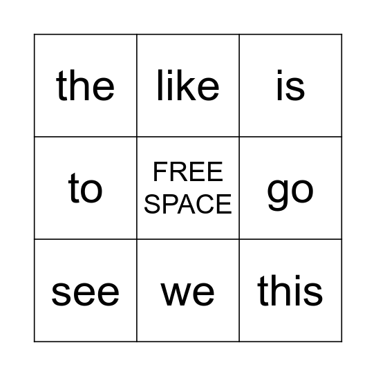 Grade 1: wk1 Bingo Card