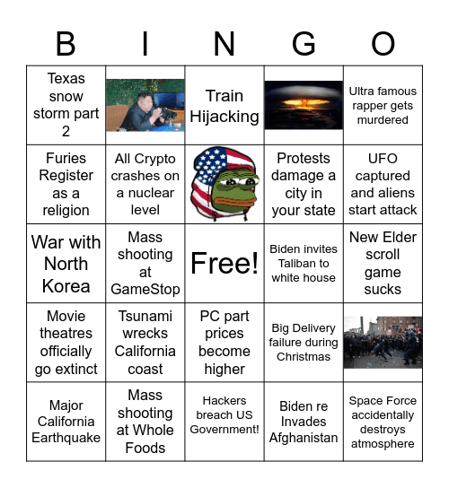 2022 American Disaster Bingo! Bingo Card