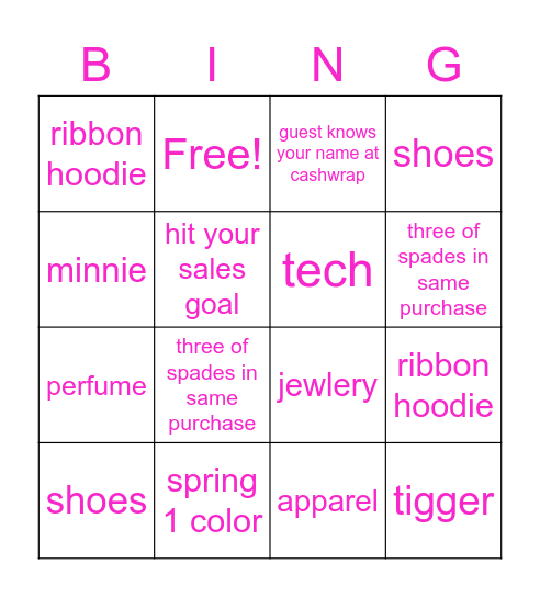 kate spade bingo Card