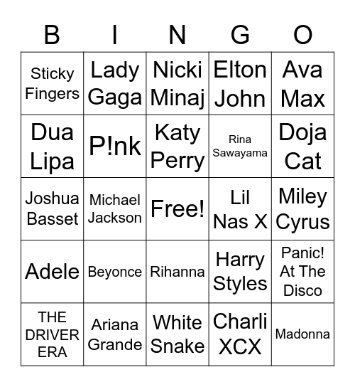 How similar is your music taste to Elegy Bingo Card