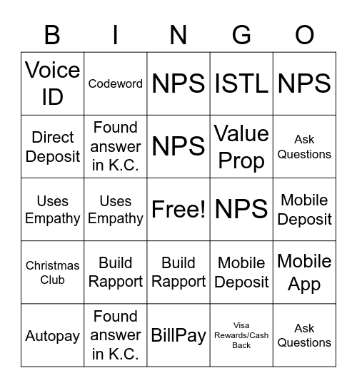 Team Eagles-Bobbie Bingo Card
