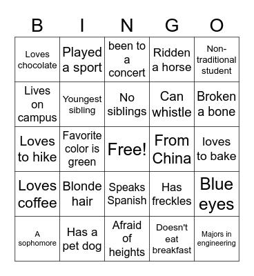 "Glad You're Here" Bingo Card