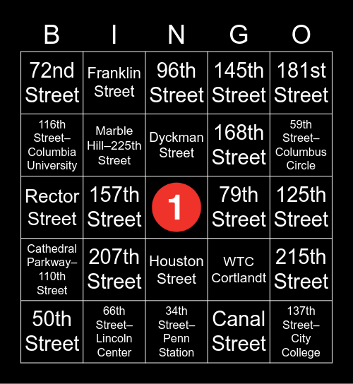 1 train Bingo Card