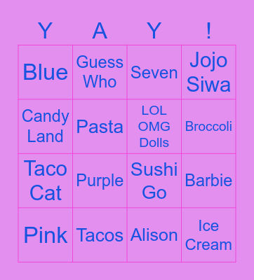 Alison's Birthday Bingo! Bingo Card