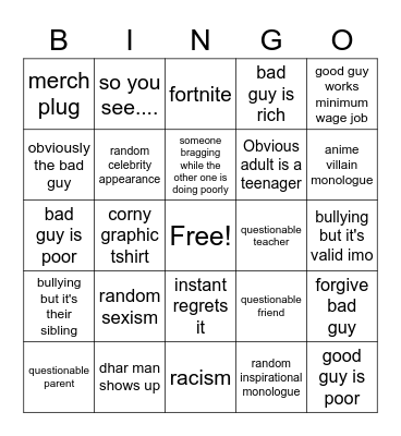 Dhar Mann Bingo Card