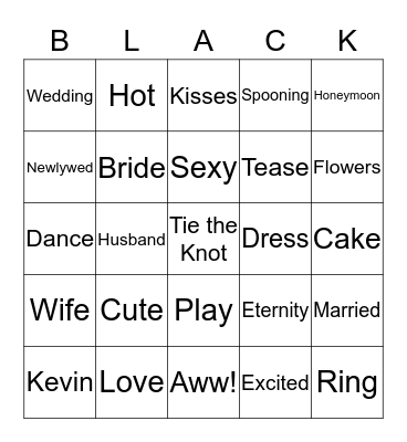 Mr. & Mrs.  Bingo Card