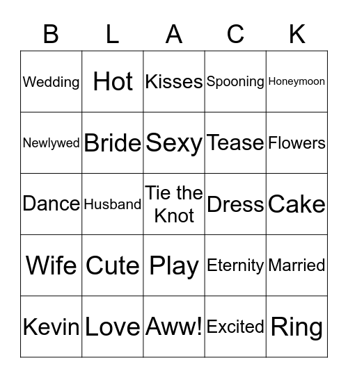 Mr. & Mrs.  Bingo Card