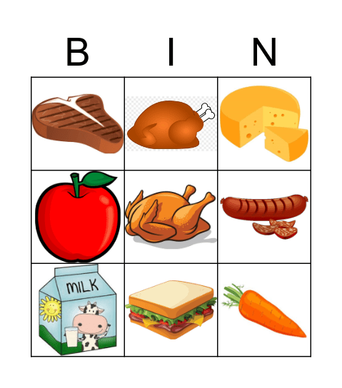 super minds 1 Lunchtime Food Bingo Card