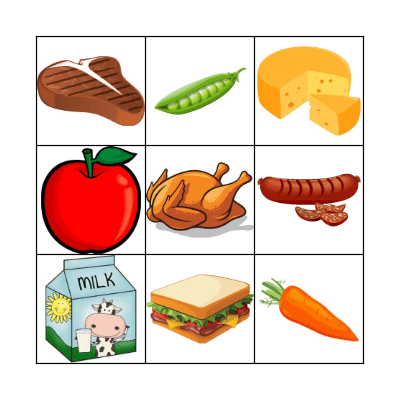 super minds 1 lunchtime Food Bingo Card