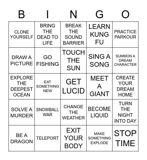 OmniLucid Bingo Card