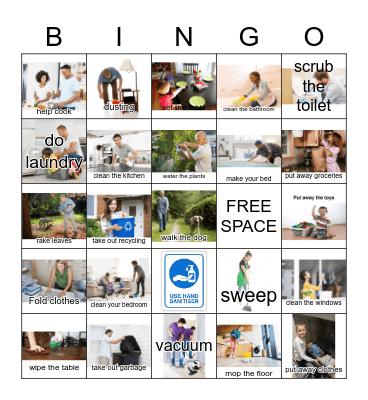 Chores at Home Bingo Card