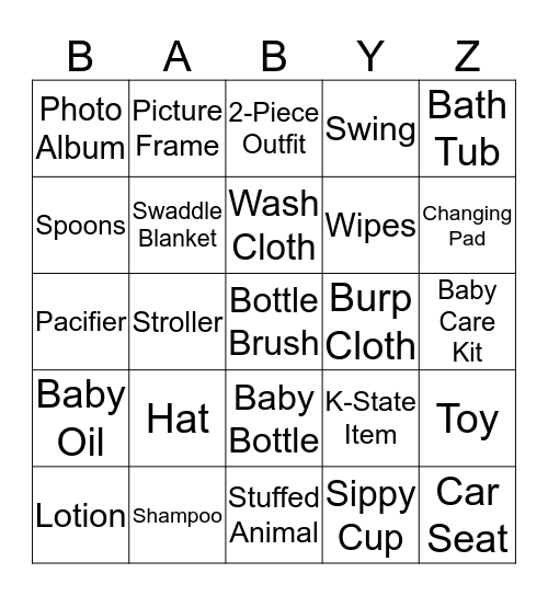 Baby Zimmerman Bingo Card