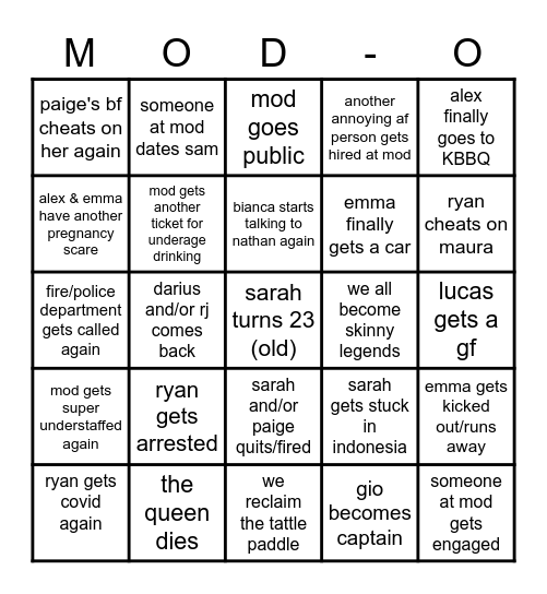 2022 bingo but we are bullies Bingo Card