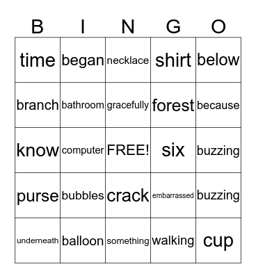 Bingo for Crystal Bingo Card