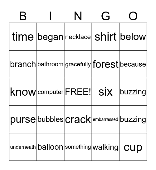 Bingo for Crystal Bingo Card