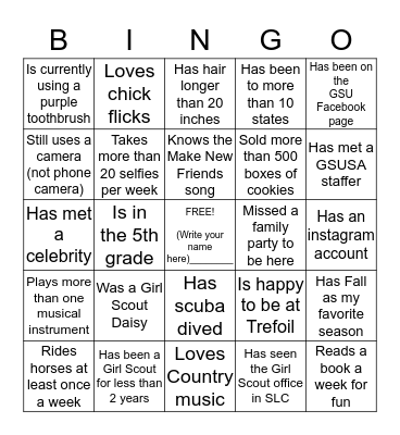 FIND A PERSON WHO:  (initial the box) Bingo Card