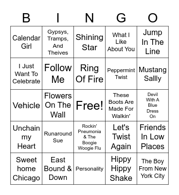 Misc. Hits Elks Cover All Bingo Card