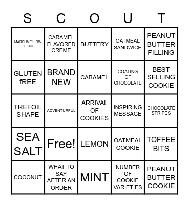 Know Your Cookies Troop 3270 Bingo Card