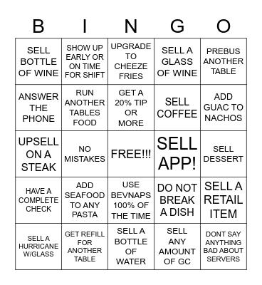 SERVER BINGO Card