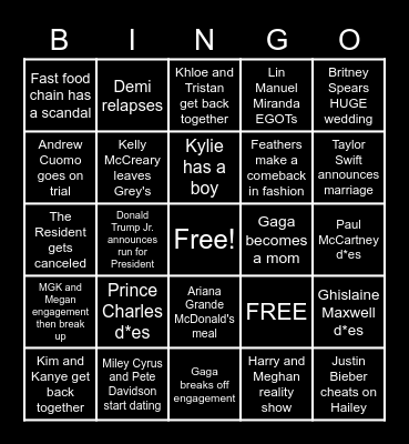 2022 Bingo Card