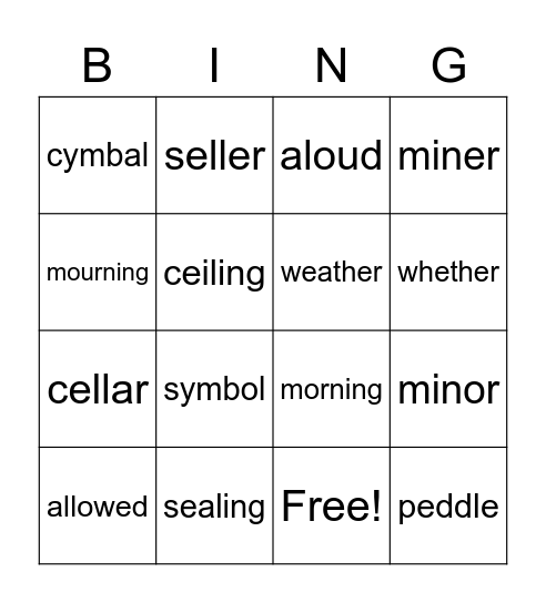 Lesson 37 (Gold) Bingo Card