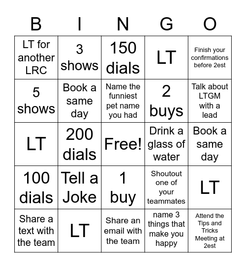 Carrie's Clubhouse Bingo Card