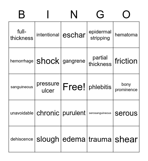 Ch 40 & 41 Bingo Card