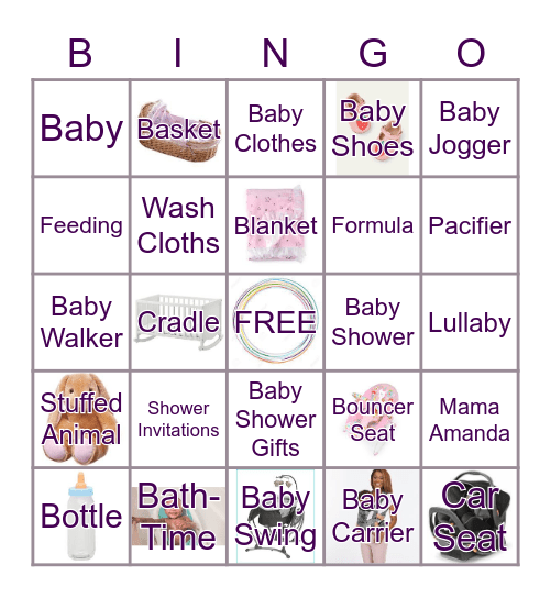 Amanda's Baby Shower! Bingo Card