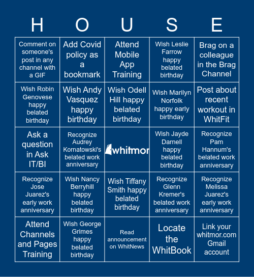The House Bingo Card