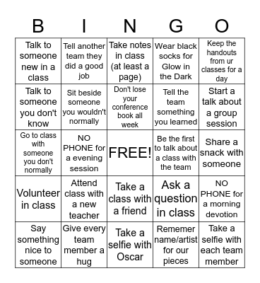 Heaven's Loving Hands I-fest 2015 Bingo Card