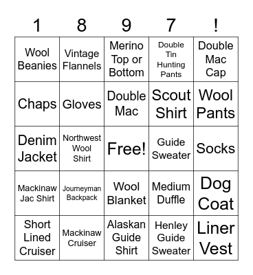 FILSON Bingo Card