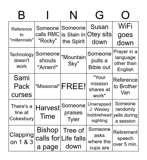 #YAC15 BINGO Card