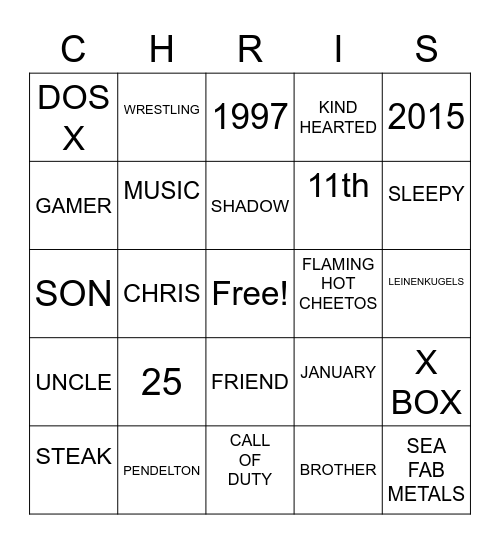 BIRTHDAY BINGO Card