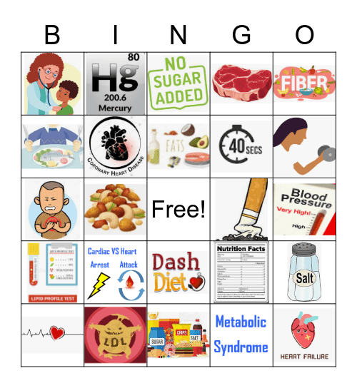 Heart Health BINGO! Bingo Card