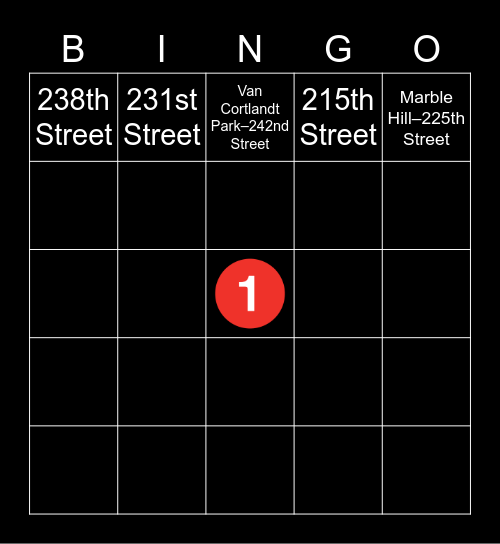 1 train Bingo Card