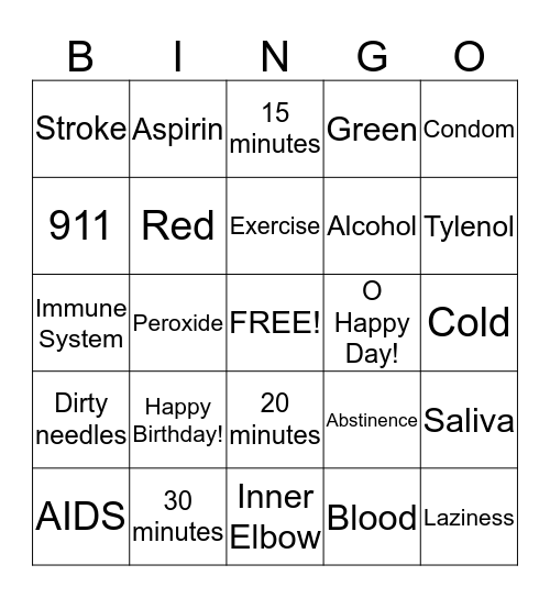 NURSING GROUP MEMORY TRACKER Bingo Card