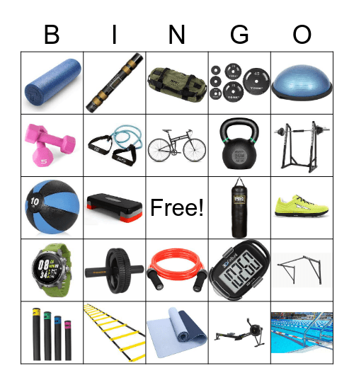 Fitness Equipment Bingo Card