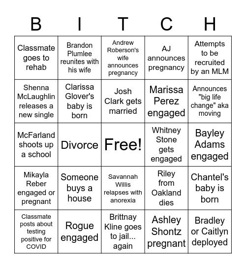 UVC/Oakland 2022 Bingo Card