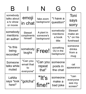 Schusterman Library Bingo Card