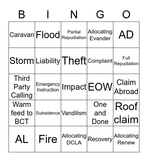 FNOL Bingo!! Bingo Card