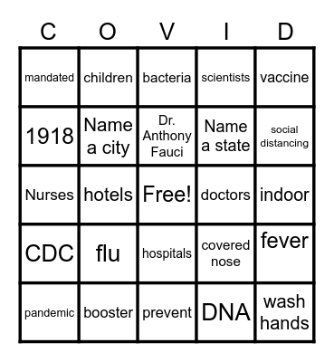 Grandma Whoople's Bingo Card