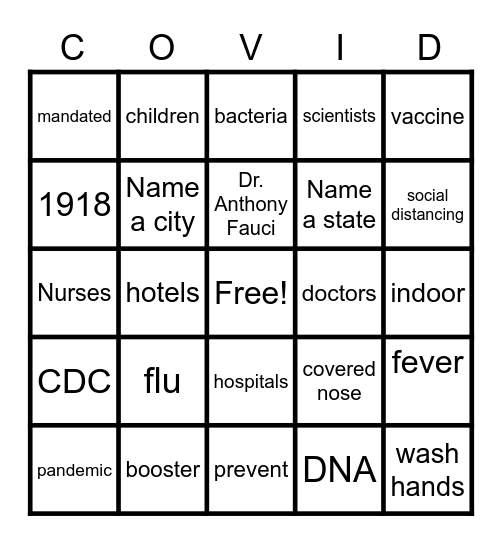Grandma Whoople's Bingo Card