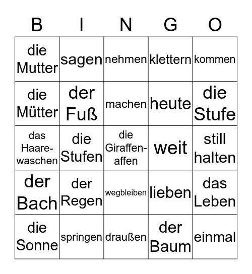 Immer drei Stufen auf einmal :-) Bingo Card